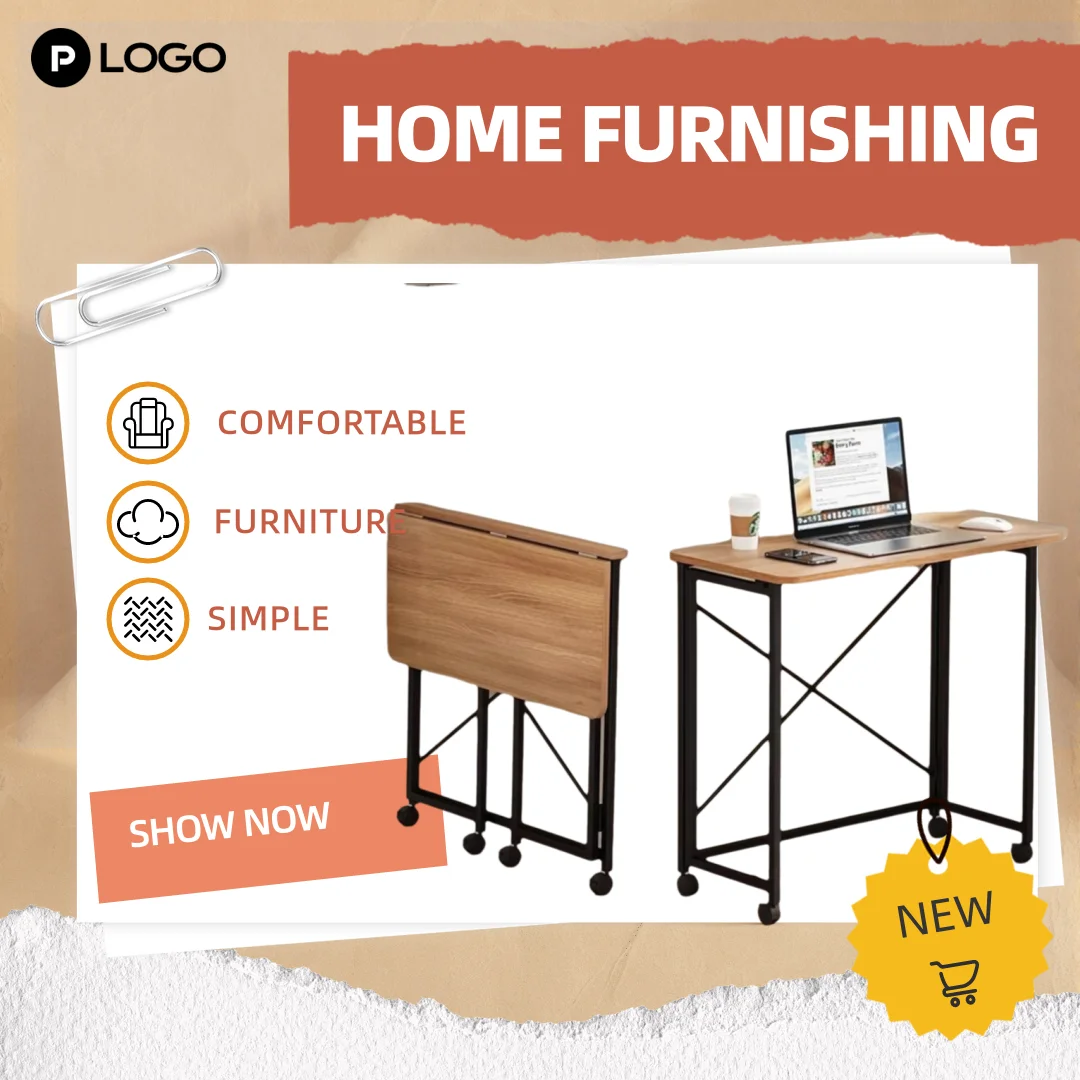 product multifunctional modular small folding desk simple wooden writing table computer desk bed bedside study desks wheels bedroom-2