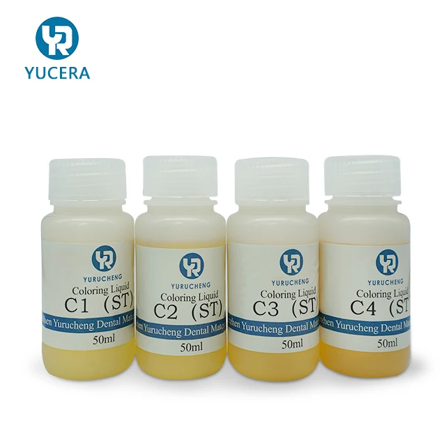 Yucera Dental Coloring Liquid 16 Colors for Zirconia Full Contour Crown Dental Lab Materials Dentures Dyeing Liquid