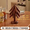 Four pieces of acacia wood - stand included