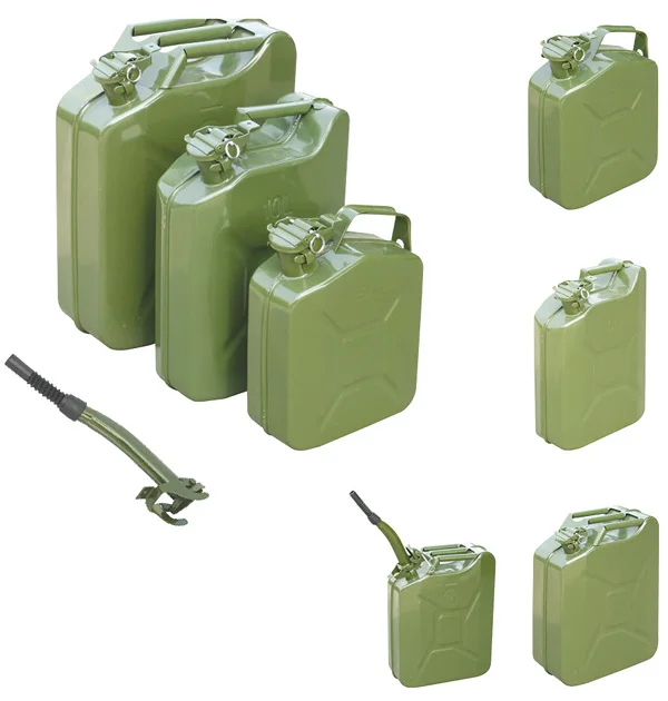 2 x GREEN 10L LITRE JERRY MILITARY CAN FUEL OIL WATER KEROSENE WATER WITH SPOUT 