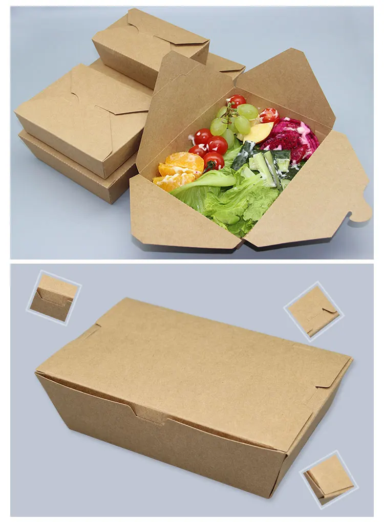 Factory Direct Sale Takeout Box Disposable Food Container Paper Fast