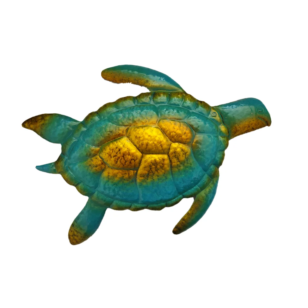 set of 3 Sea Turtle Wall metal sculpture wall hanger Blue