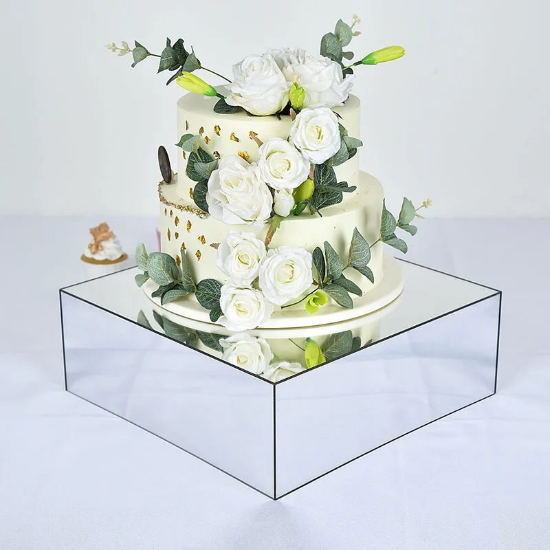 Source Clear Acrylic Cake Box Stand Silver Mirror Display Box Pedestal  Riser with Hollow Bottom Wedding Birthday Cake Box Stand Display on  m.alibaba.com