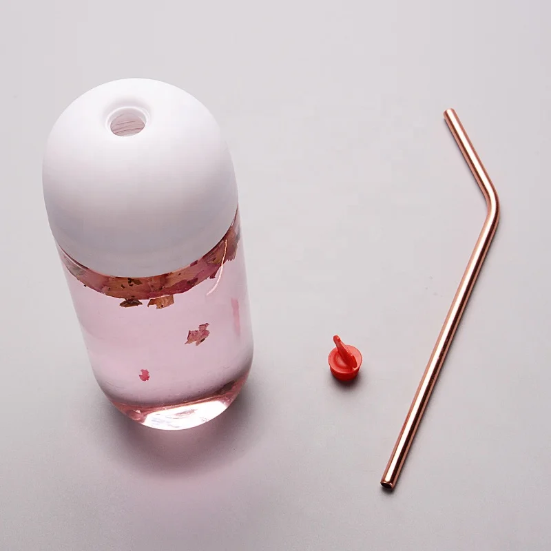 500ml Plastic Customized Capsule Shape Juice Bottle Boba Milk Tea Packing Babo Tea Packaging