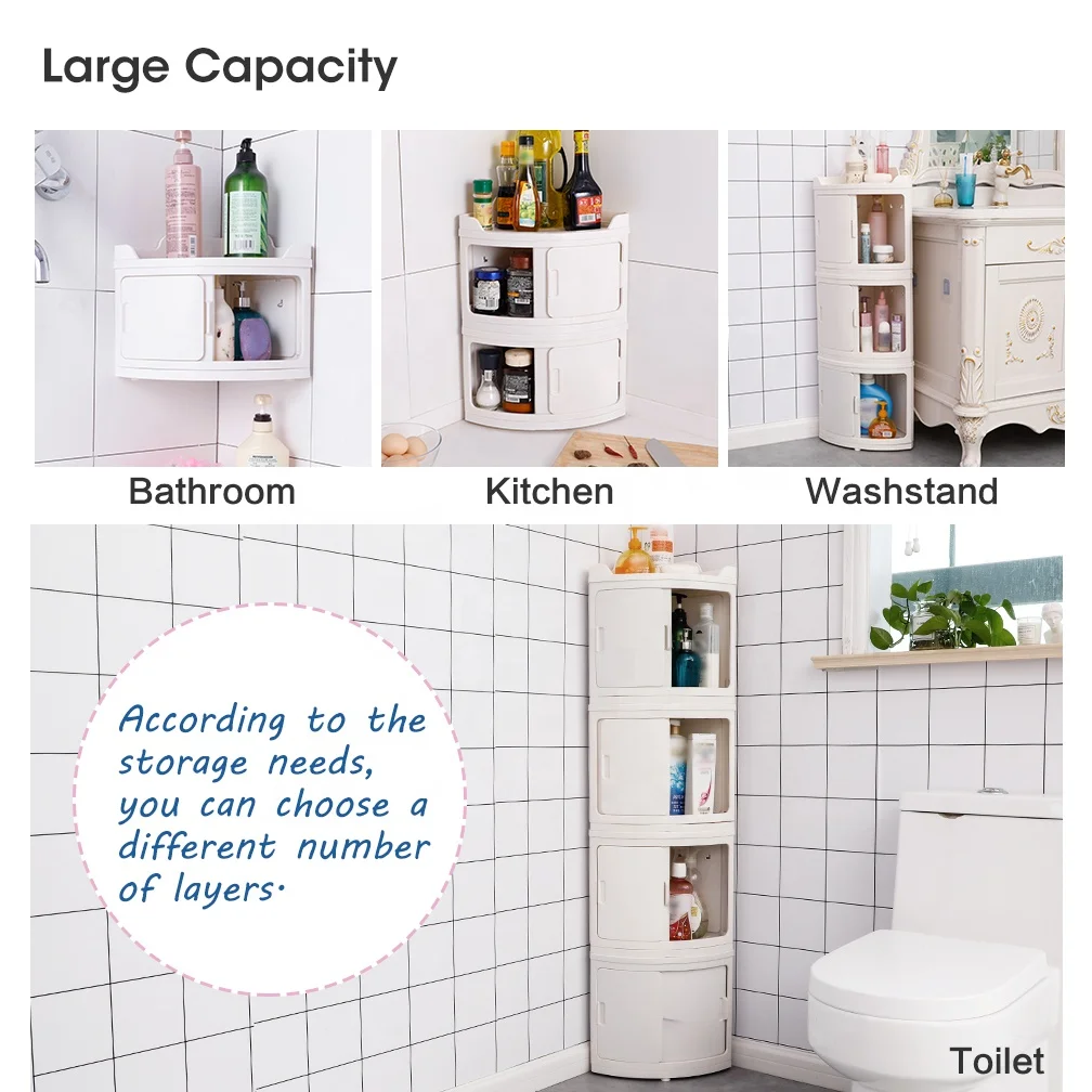 Baoyouni Plastic Stackable Storage Box Triangular Corner Organizer Bins