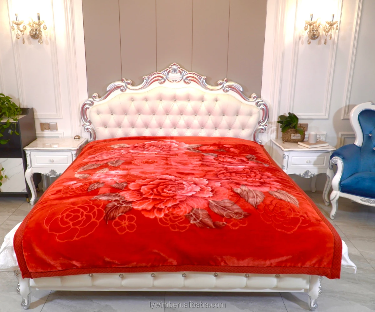 Customized Soft Cheap Fleece Raschel Blankets In Bulk Warm Thick Plush