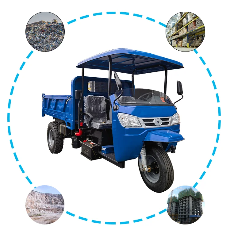 China Three Wheels Diesel Mini Dumper Heavy Loading 3 Ton Hydraulic Underground Mining Waw Tricycle Dump Truck