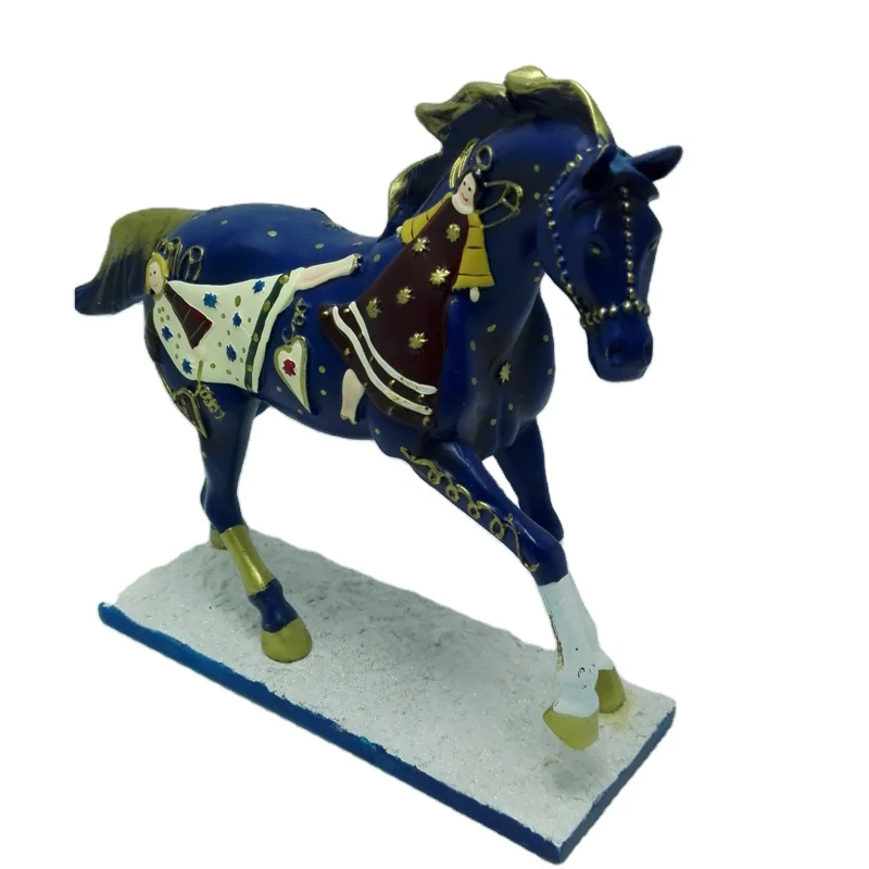 Black Life Size Horse Statue Figurine Resin