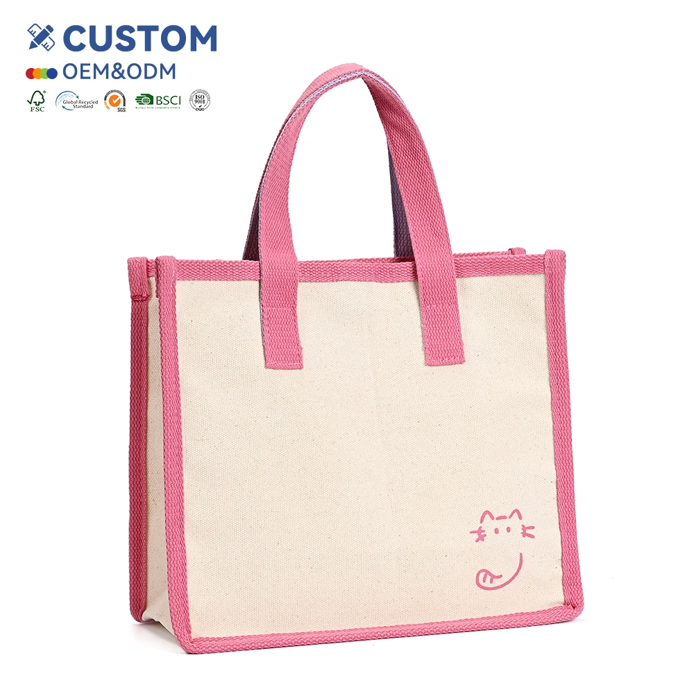 Printed Organic Bulk Shopper Bag Eco Friendly Tote Bag Blank Cloth Cotton Hand Canvas Shopping Bag With Custom logo