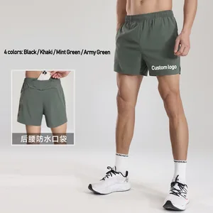 Custom Logo Print Fitness Training Breathable Gym Shorts Men Elastic Quick Dry Polyester Spandex Sports Sweat Men Outdoor Shorts
