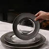 Clear with silver edge plate