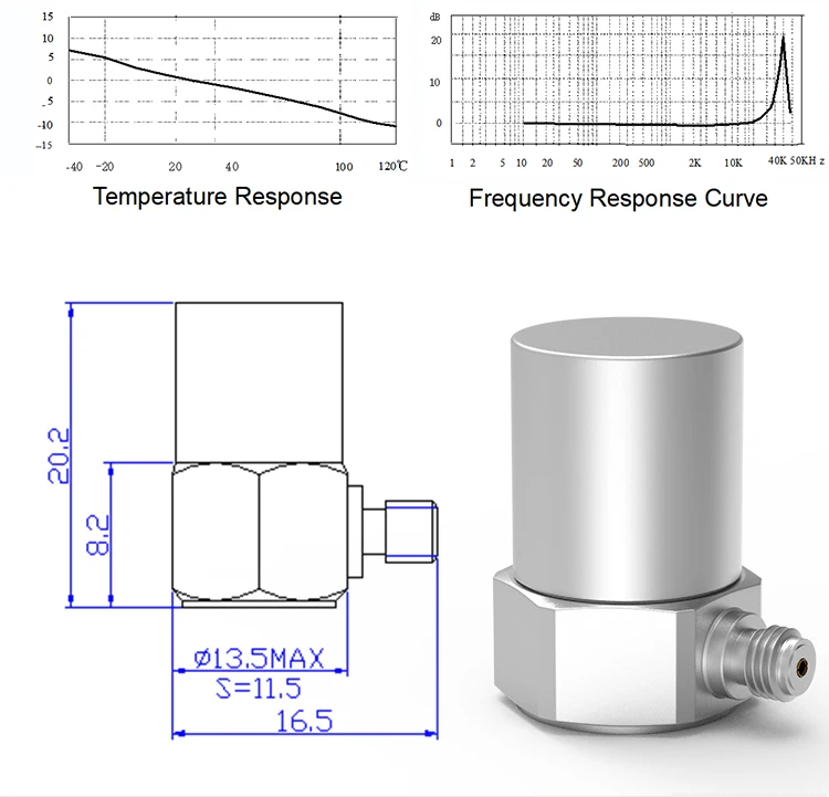 JSDEC0050 Piezoelectric Acceleration Sensor Small Size And Light Weight High Sensitivity Stable Performance Iepe Type manufacture