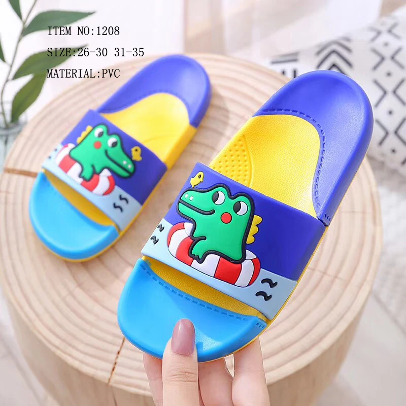 
Тапочки детские пластиковые с принтом, мягкие Нескользящие, с логотипом, домашние тапочки, карамельные цвета 