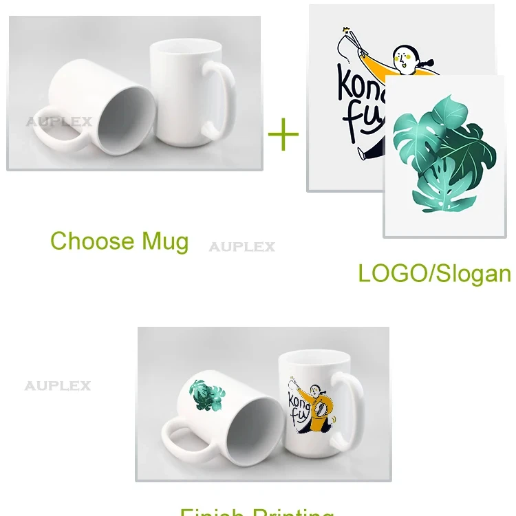 15oz Sublimation Ceramic Mug - Personalized Logo Thermos