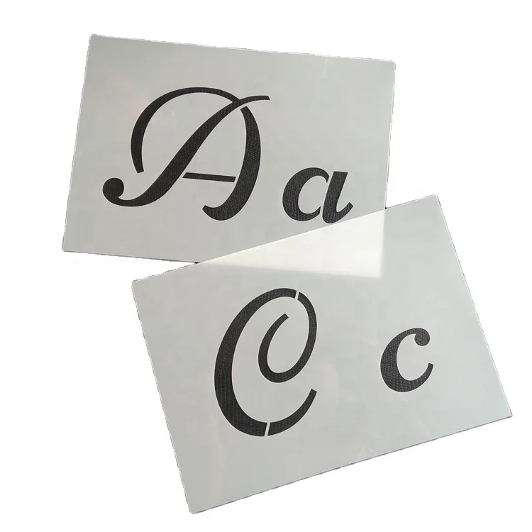 Fashion design letters drawing stencils set for kids alphabet stencil