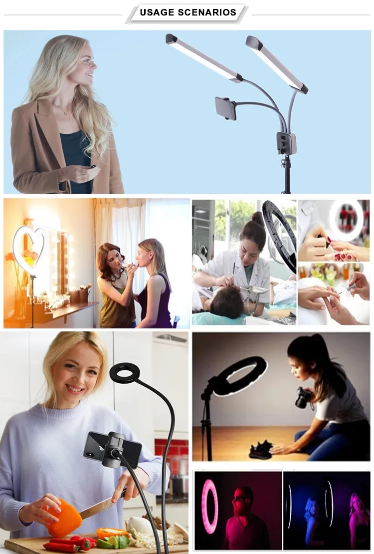 45W LED Dimmable Makeup Video Ringlight Selfie Dual Arms Lamp Floor Tripod Stand Ring light For Photographic Lighting.jpg