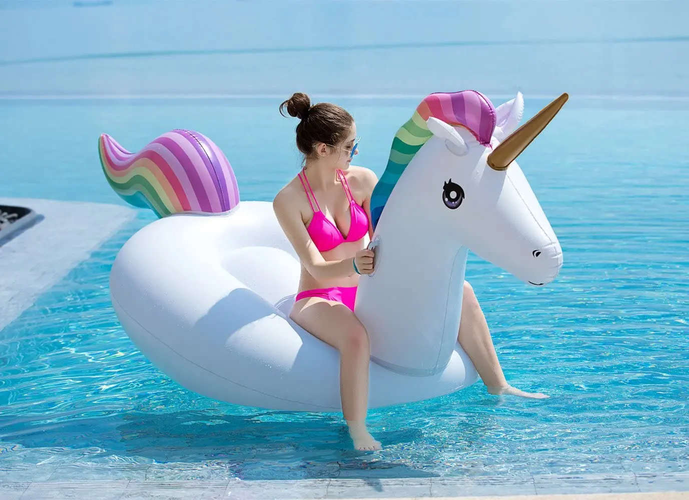 Inflable Unicorn Float Big Rideable Blow up Summer Beach Swimming Pool Party Lounge Raft Decorations Toys