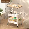 Almacenamiento multicapa con ruedas, color nogal claro [blanco].