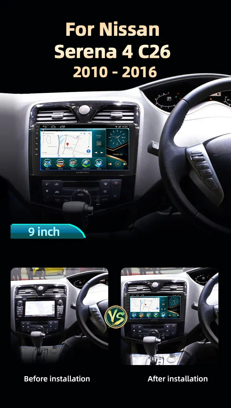 LINKNEW high quality 6+128G wallpaper select support 9 inch 1280*720 car  audio player android for Nissan Serena 4 C26| Alibaba.com