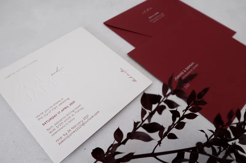 Elegant Square Marriage Wedding Invitation Card in Thick Paper