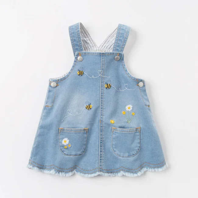 girls pink denim dress