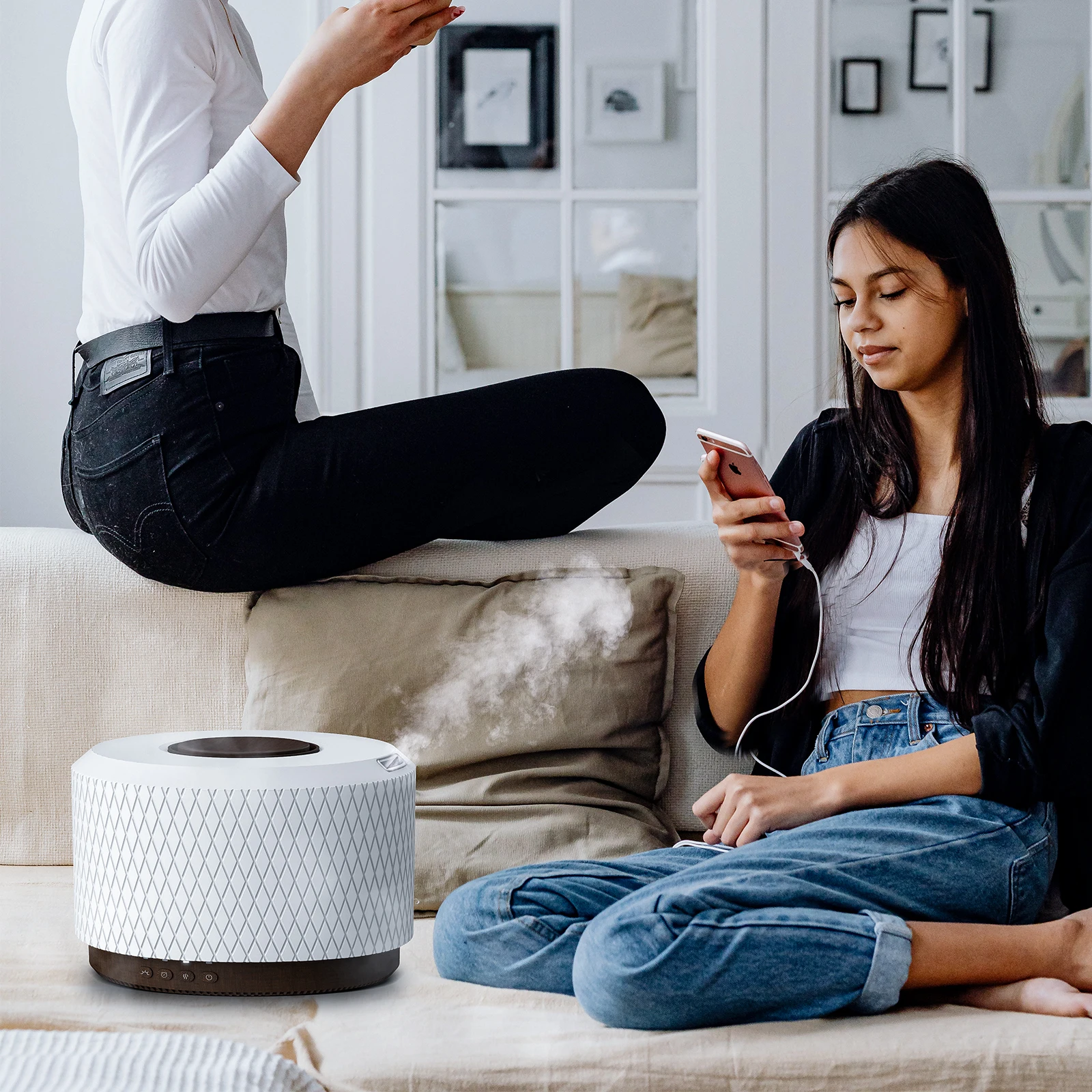 For SCENTCARES 500ml Ultrasonic Smart Essential Oil Aroma Diffuser Cool Mist Air Humidifier with for Bluetooth Speaker for