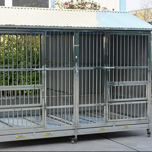 High Quality Stainless Steel Strong Heavy  square Tube Dog Cage Home Outdoor Kennel