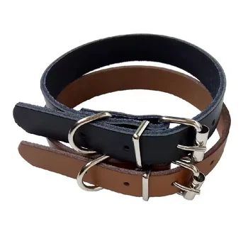 Custom Genuine Leather Dog Collar Soft & Breathable Padded for small to medium Dogs Pet Collars Leashes Set