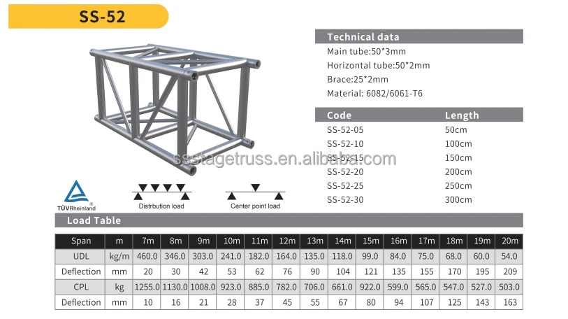 520 Heavy Duty Spigot Truss  Aluminum Alloy for Outdoor  Large Concerts, Festivals, Wedding Celebrations Lights Lifting Truss details