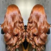 Parrucca in Capelli Umani con Onde Naturali - Colore Ginger