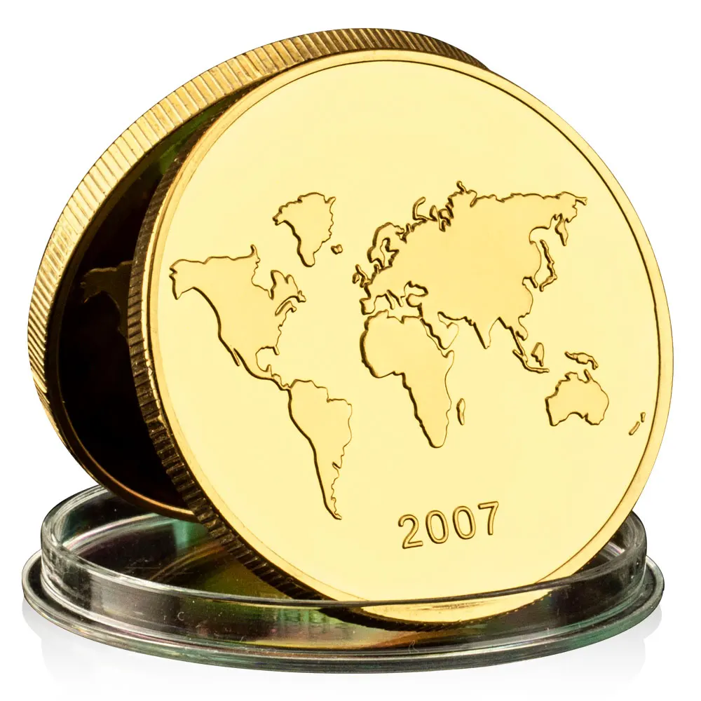 Peru Great Buildings Machu Picchu Gold Plated Collectible Coins Seven Wonders of the World Color Printing Souvenirs Coin Gift