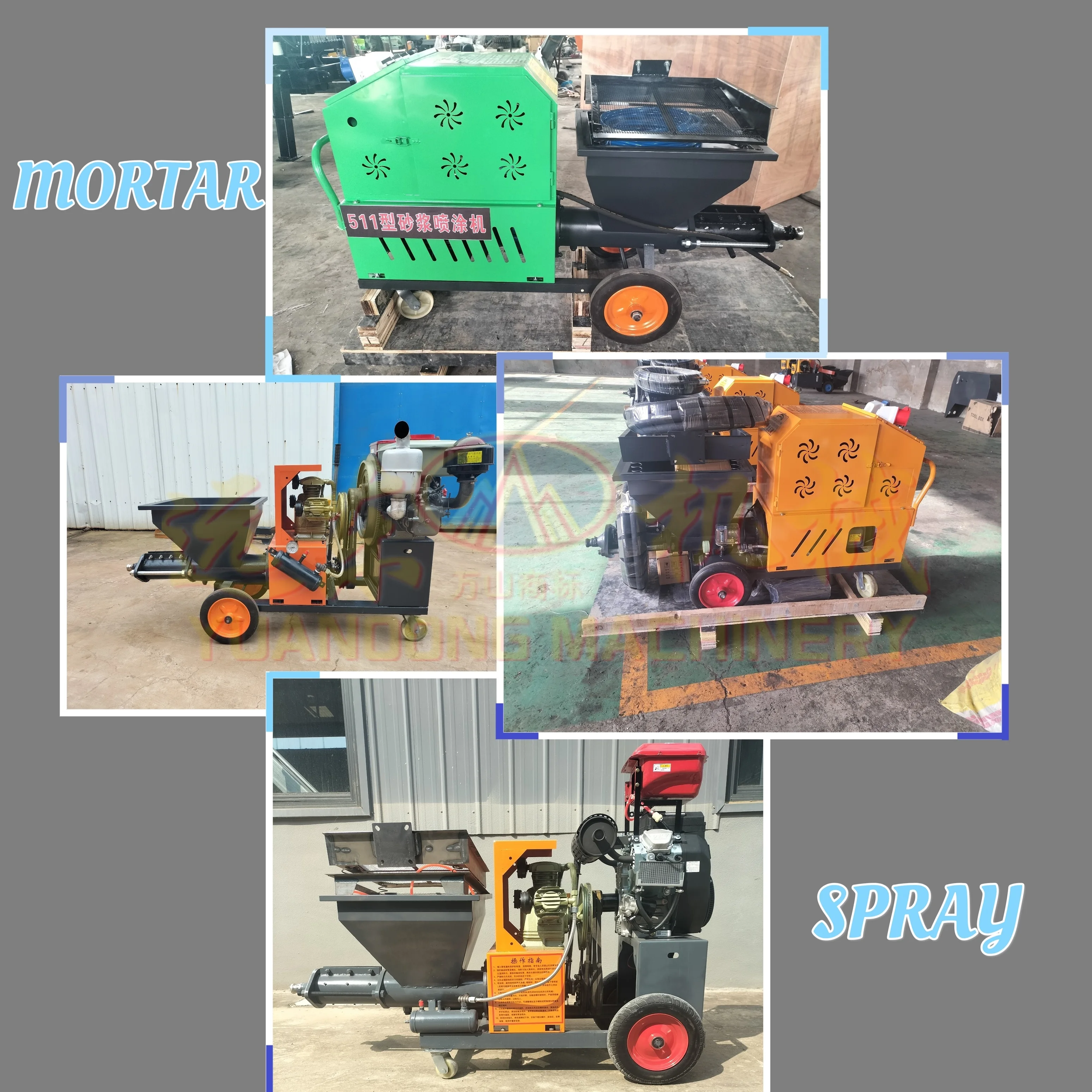 High Output Concrete Mortar Spray Machine Diesel Cement Mortar Spraying Plaster Large Discharge Machine