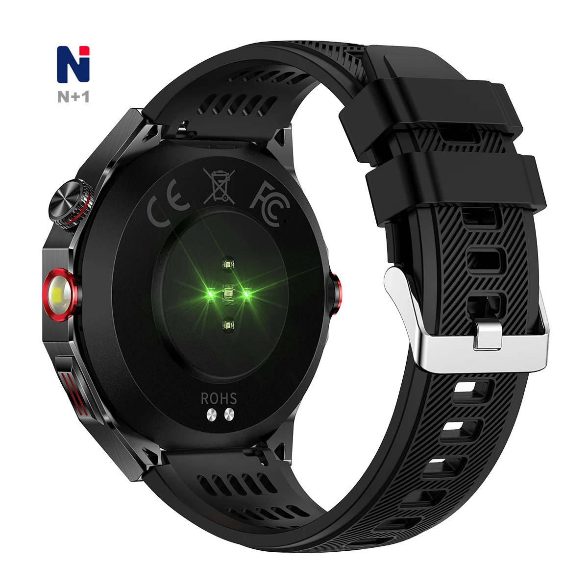 2024 New Laser Indicator Light NTC01 Smart Watch 100+ Sports Modes Health Monitoring Watch Compass LED Flashlight