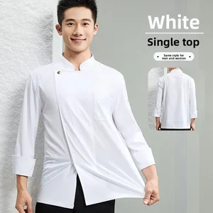 Autumn Long-Sleeved Stretch Chef Work Clothes Top Sets for Cooking Hotel Restaurant & Catering Baking Kitchen Uniforms