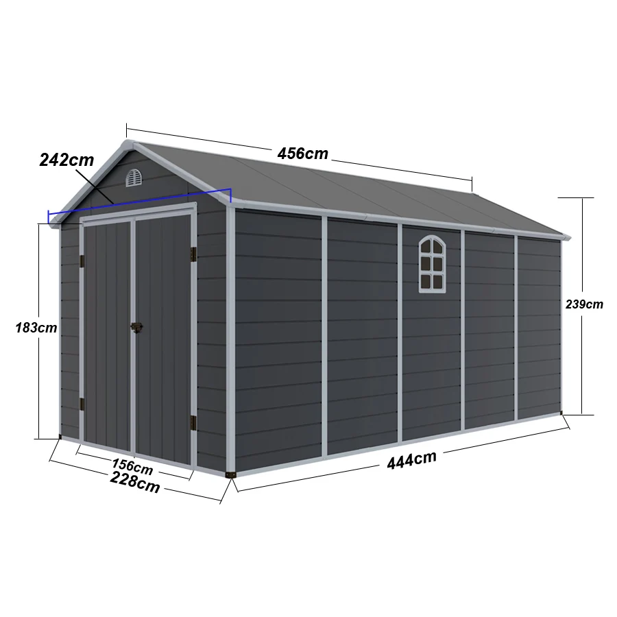 Popular Large Outdoor Plastic Shed 8x15 Resin Garden Storage Organizer