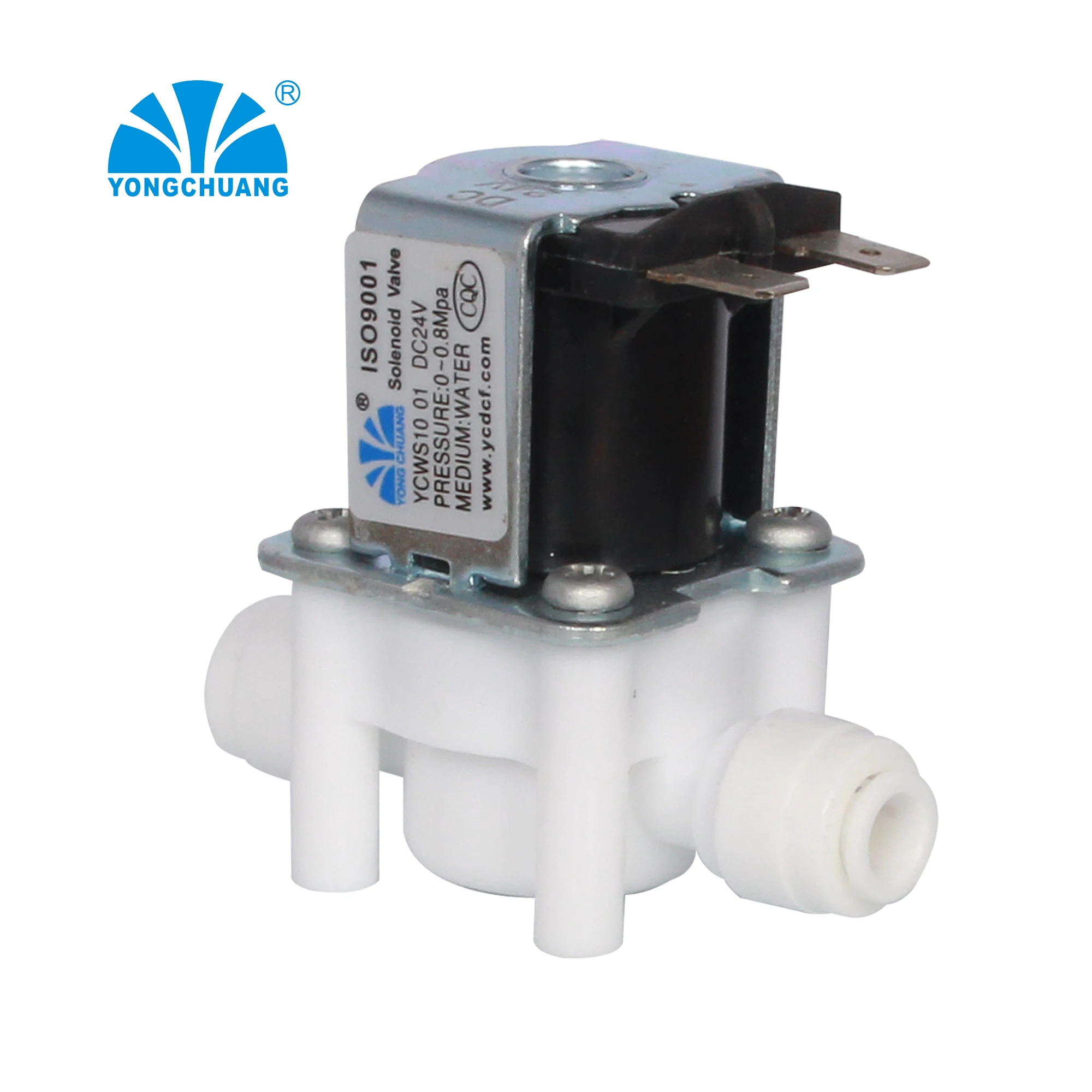 Yongchuang YCWS10-01-22 24V Plastic Water Normally Open 5 bar Solenoid Valve for Ro System
