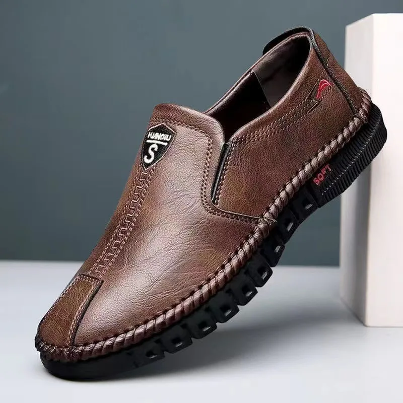 Men's leather shoes soft leather waterproof men's casual business leather shoes versatile driving men's shoes