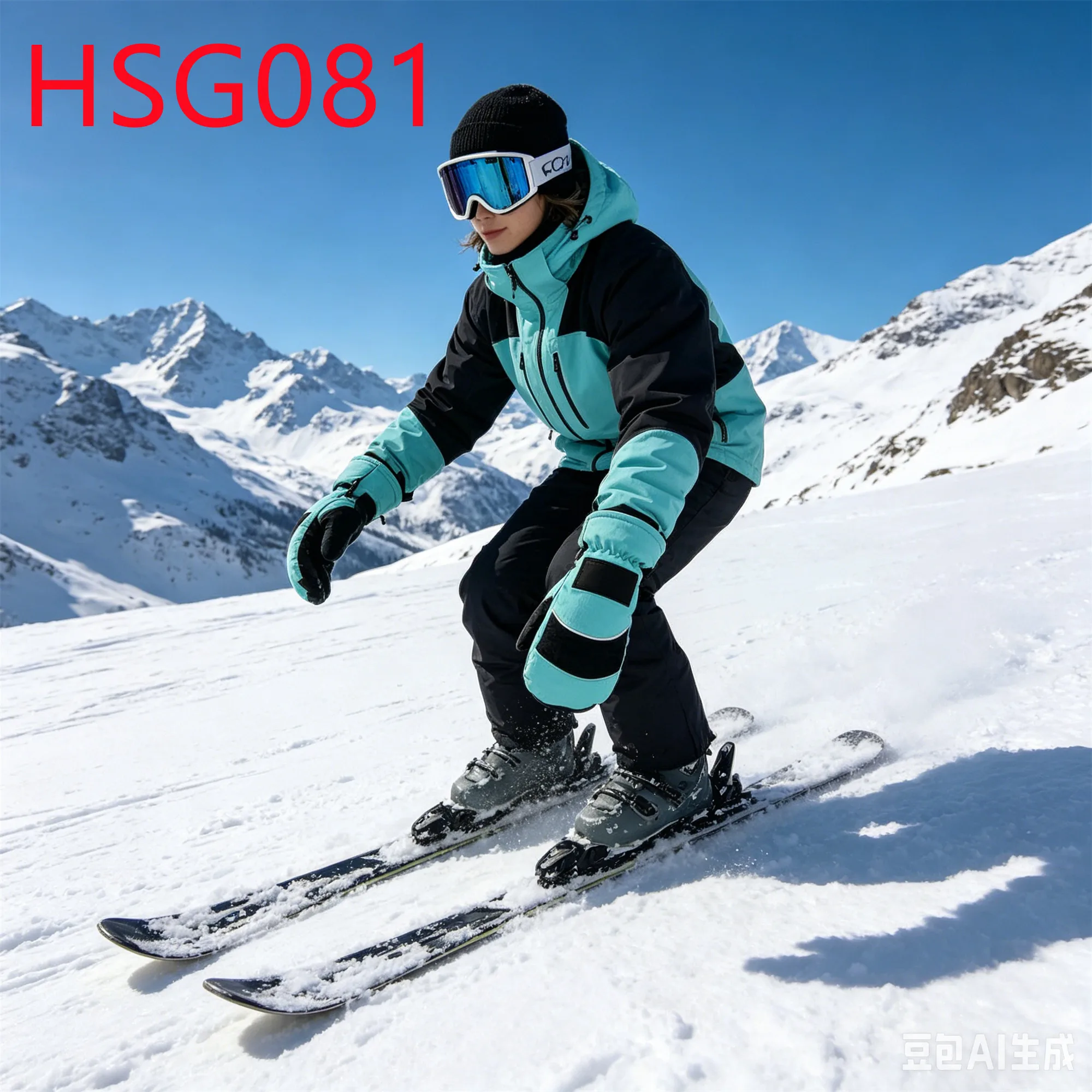 YYR,Snowball Fight Windproof&warm Kids Ski Gloves Winter Sports Touchscreen Design Peacock Blue Ski Mittens for Sale HSG081