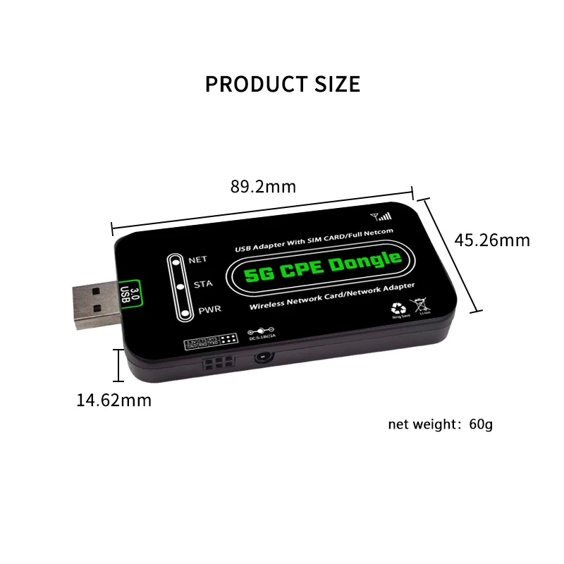 Quectel RM520N-GL 5G USB Dongle - Global Usage & 1GB Speed