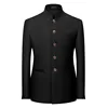 Giacca blazer con colletto alla mandarina nera
