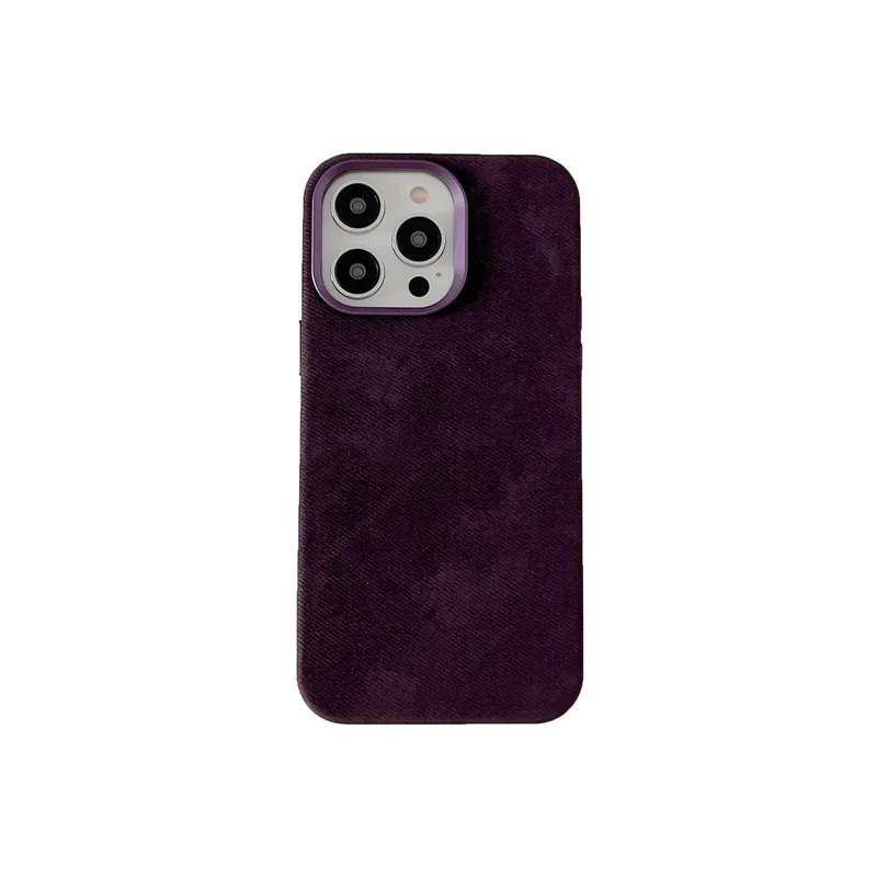 Flannel Skin Phone Case for iPhone 11 12 13 14 15 16 Pro Max Plus Microfiber Grain Magnetic Business Simplicity Case For iPhone