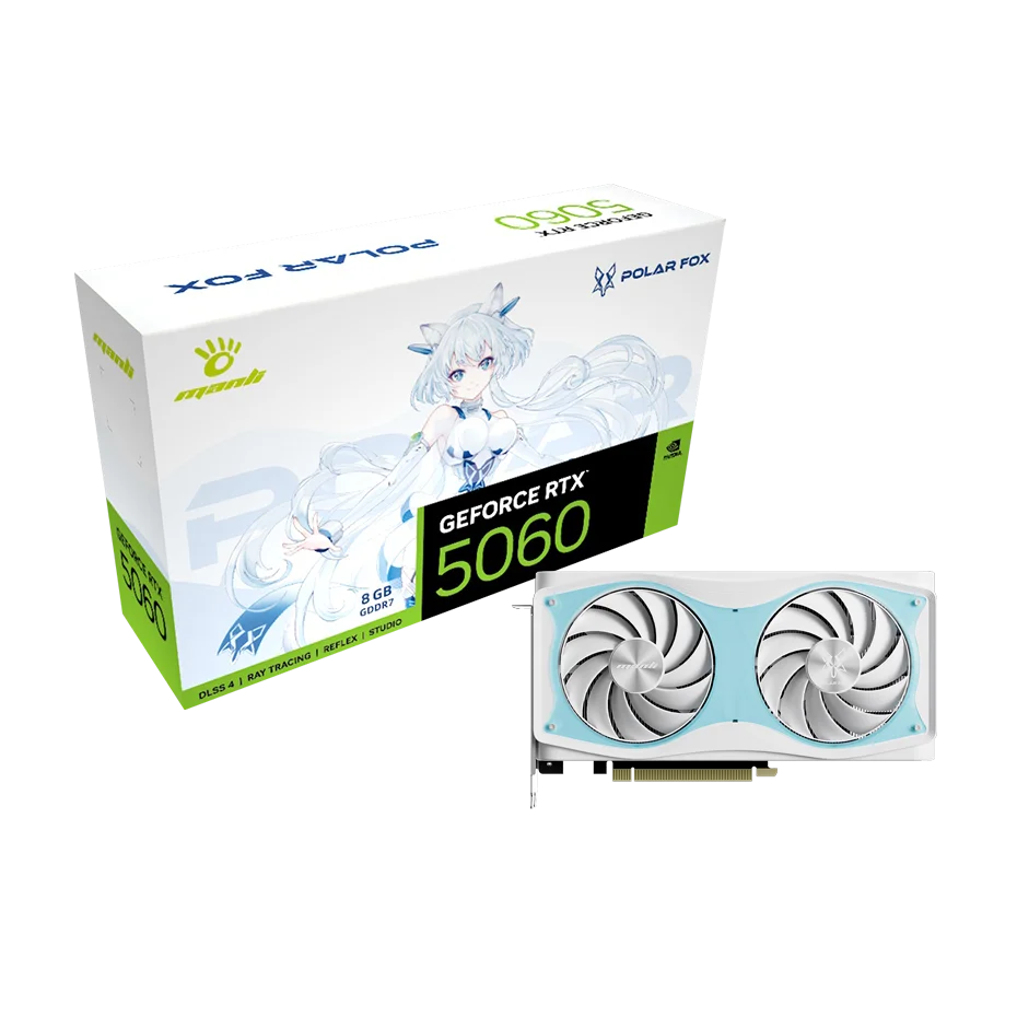 【新品未開封】manli polar fox RTX5060 8G Manli Polar Fox GeForce RTX 5060 OC 8GB GDDR7