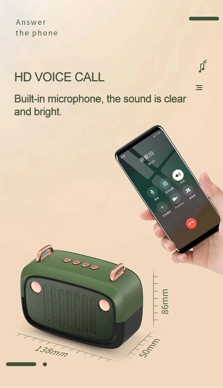 FM radio TF card bluetooth speaker portable wireless mini subwoofer handsfree call - ANKUX.COM