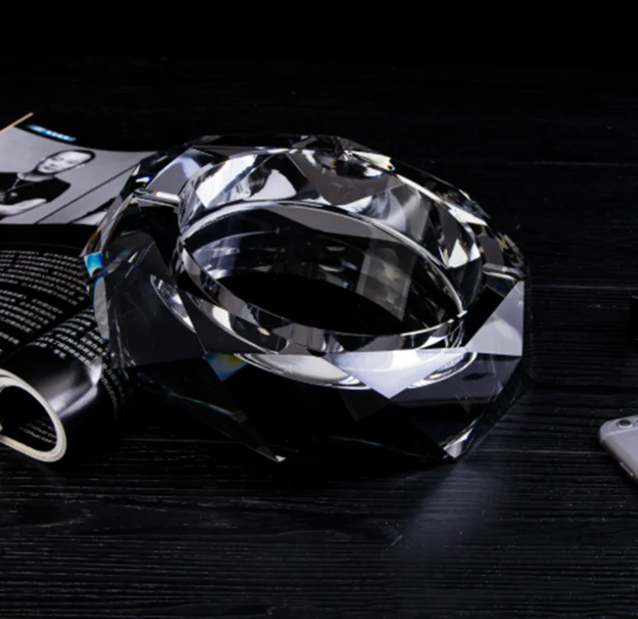 Роскошная стеклянная пепельница, цветная пепельница с кристаллами, пепельница