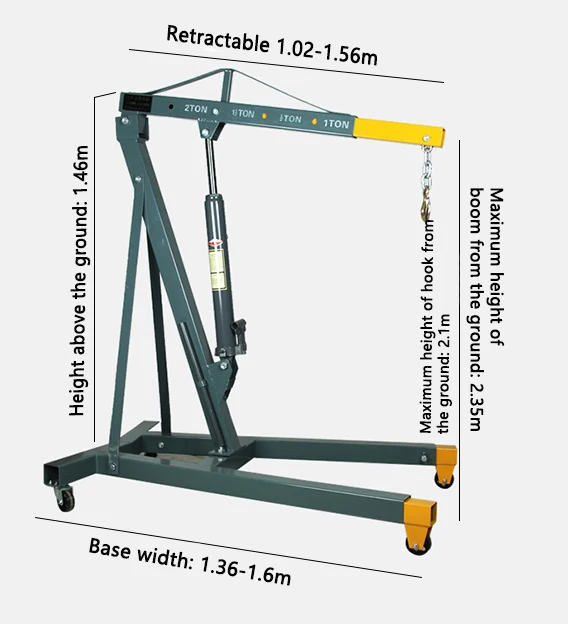 Factory Direct Easy 1/2 /3 Ton Operation Black Foldable Car Hydraulic