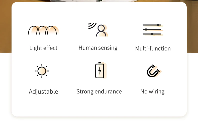猫眼无线橱柜下照明运动传感器室内壁橱灯下厨房衣柜
