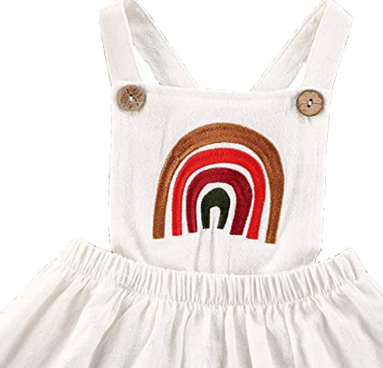 Модное 100% Тканое хлопковое цветное вышитое белое платье на пуговицах для