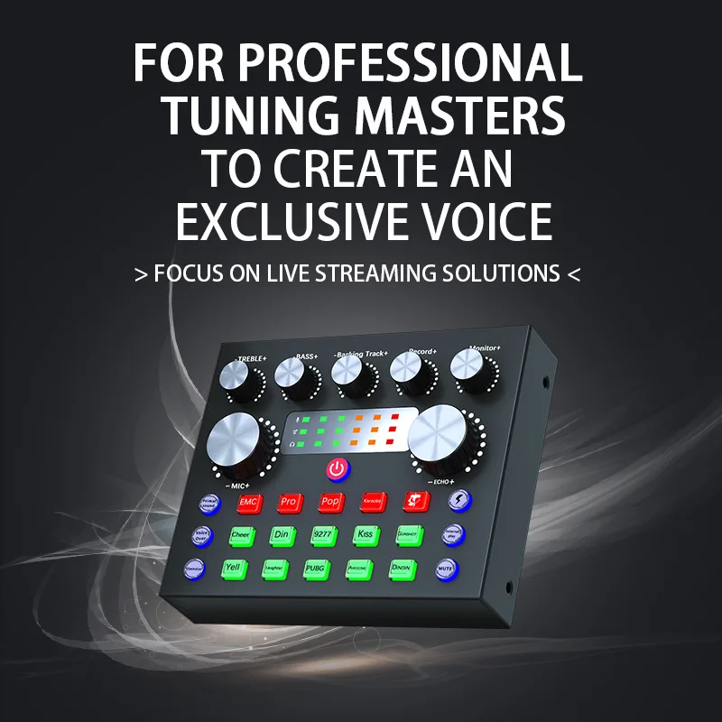 USB  Live External V8 Plus Sound Card Mixer Board V8s Audio Mixing Console Amplifier
