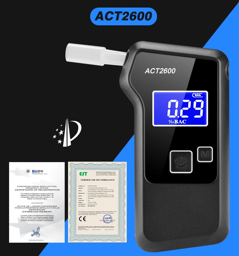 Portable LCD Digital Display Breath Fuel Cell Alcohol Tester Alcohol Tester