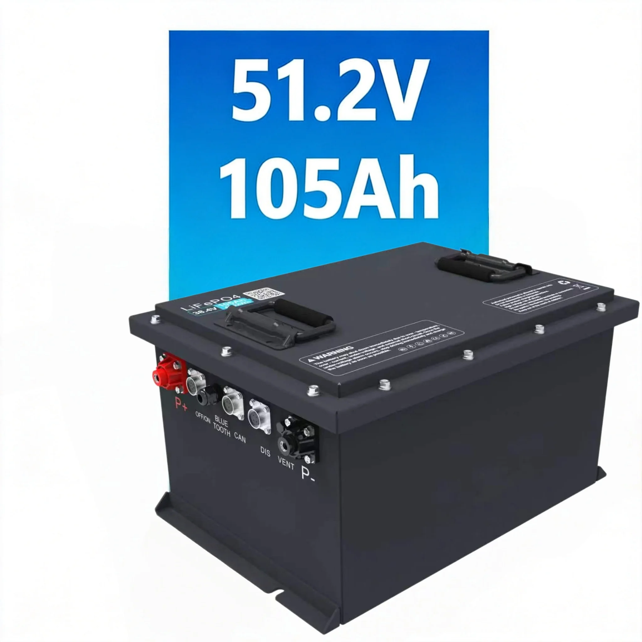6000 Times Cycle Battery 38.4V 100ah 200Ah 300ah 400ah LiFePo4 Batteries 51.2V Golf Cart Battery IP67 Lithium Ion Battery Pack